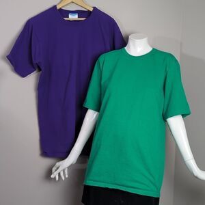 Vintage champion T-shirt bundle green and purple size l and medium